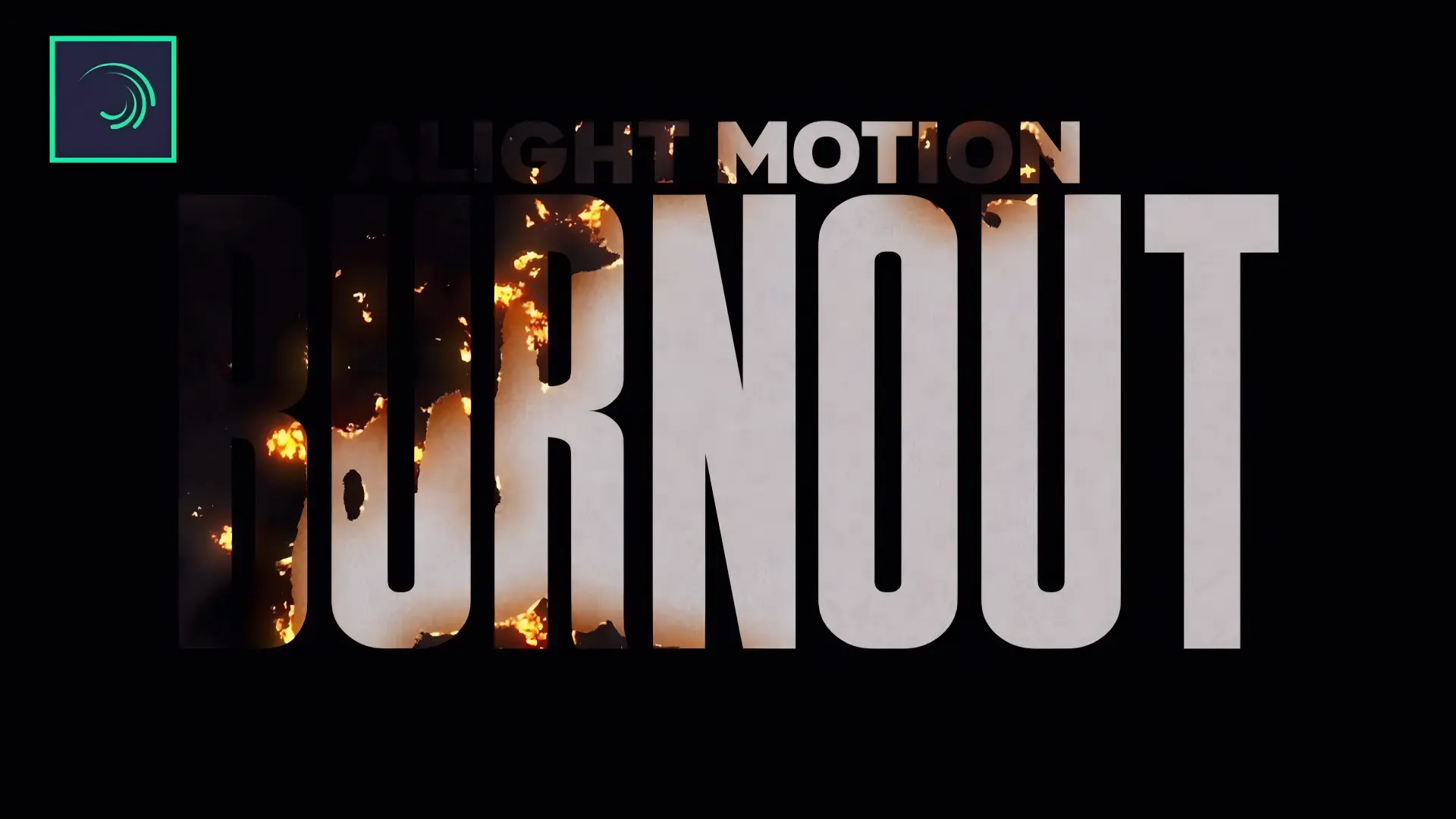 Burnout text animation template