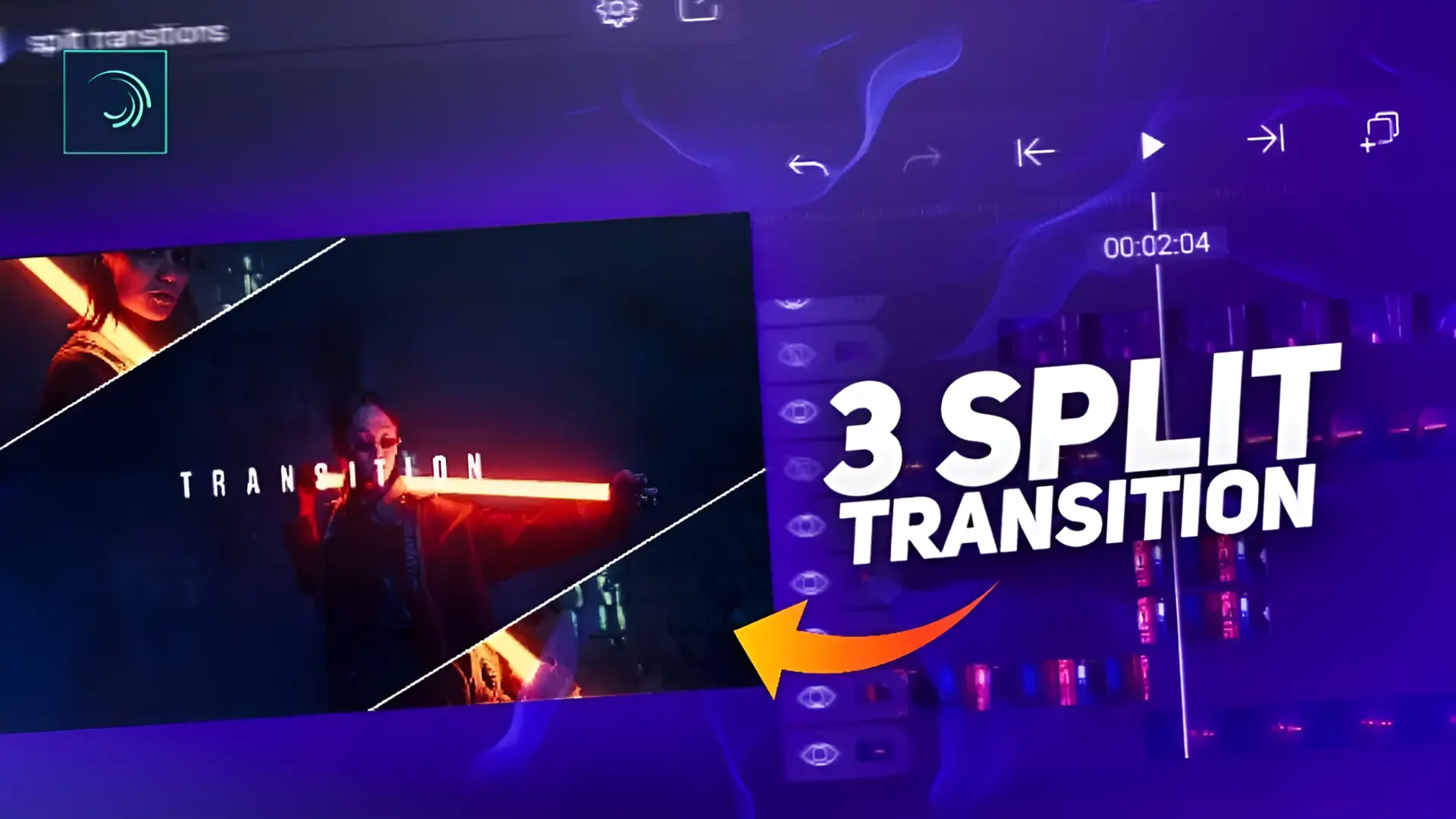 Split transition alight motion